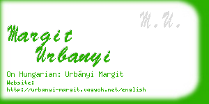 margit urbanyi business card